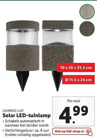 Lidl Livarno Lux Solar LED-Tuinlamp aanbieding