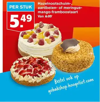 Hoogvliet Hazelnootschuim-, Aardbeien- Of Meringue-Mango-Framboostaart aanbieding