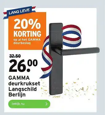 GAMMA Gamma Deurkrukset Langschild Berlijn 20% Korting aanbieding