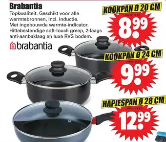 Dirk Brabantia Kookpan Ø 20 Cm Of Ø 24 Cm Of Hapjespan Ø 28 Cm aanbieding