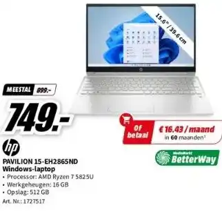 MediaMarkt Pavilion 15-eh2865nd windows-laptop aanbieding