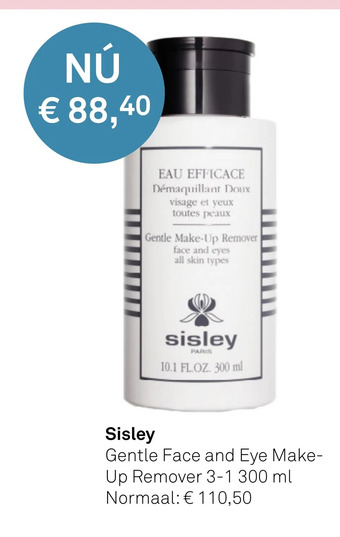 Mooi parfumerie Sisley gentle face and eye make up remover 3-1 300 ml aanbieding