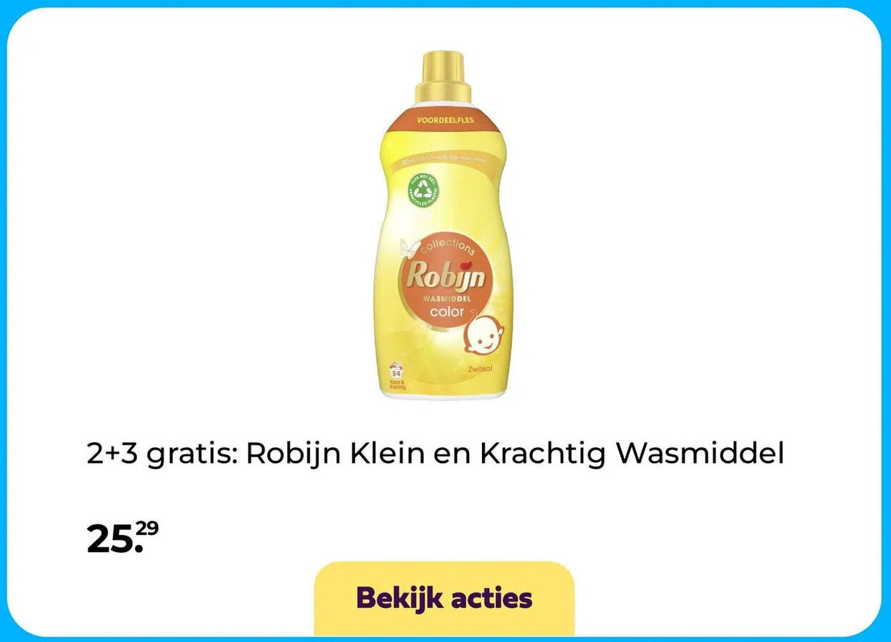Plein.nl Robijn Klein en Krachtig Wasmiddel aanbieding