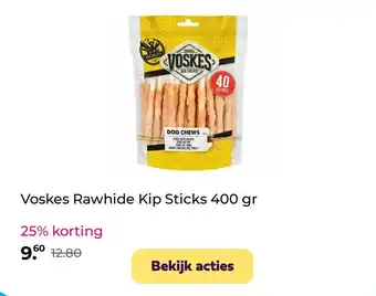 Plein.nl Voskes Rawhide Kip Sticks 400 gr aanbieding