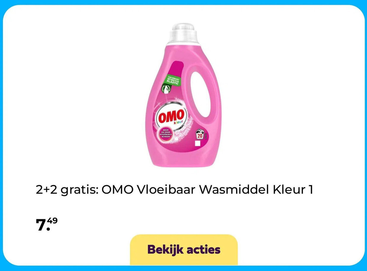 Plein.nl OMO Vloeibaar Wasmiddel Kleur 1 aanbieding