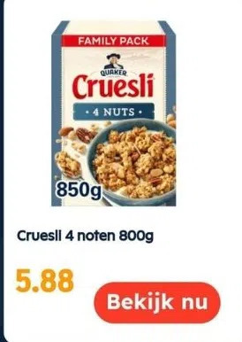 Ochama Cruesli 4 noten 800g aanbieding