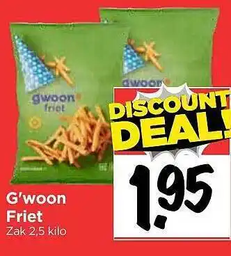 Vomar Voordeelmarkt G'woon Friet 2.5 kilo aanbieding