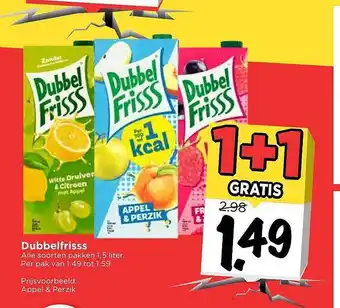 Vomar Voordeelmarkt Dubbelfrisss 1+1 Gratis aanbieding