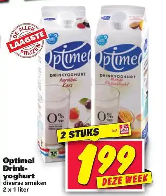 Nettorama Optimel Drinkyoghurt 1 liter aanbieding