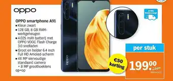 Albert Heijn Oppo Smartphone A91 €50 Korting aanbieding