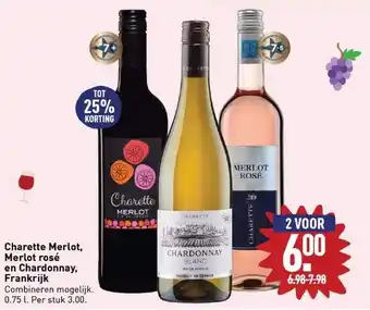 ALDI Charette merlot, merlot rosé en chardonnay, frankrijk aanbieding