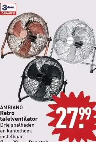 ALDI Ambiano retro tafelventilator aanbieding