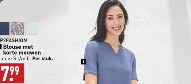 ALDI Up2fashion 1 blouse met korte mouwen aanbieding