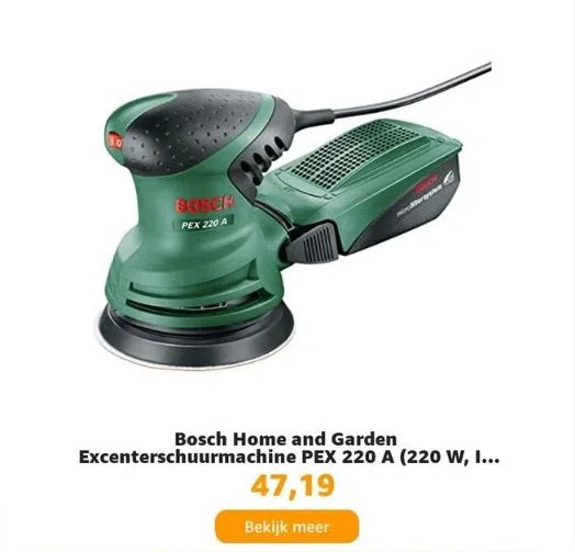 Amazon Bosch home and garden excenterschuurmachine pex 220 a (220 w, in doos) aanbieding