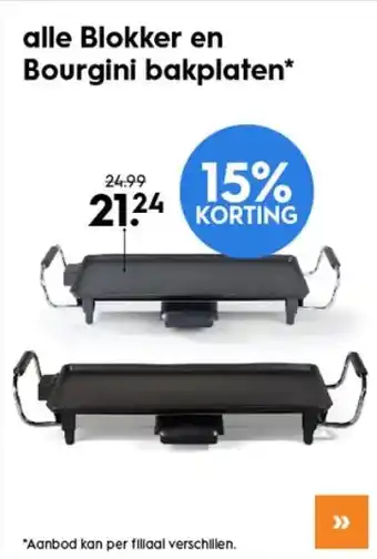 Blokker Alle blokker en bourgini bakplaten* aanbieding