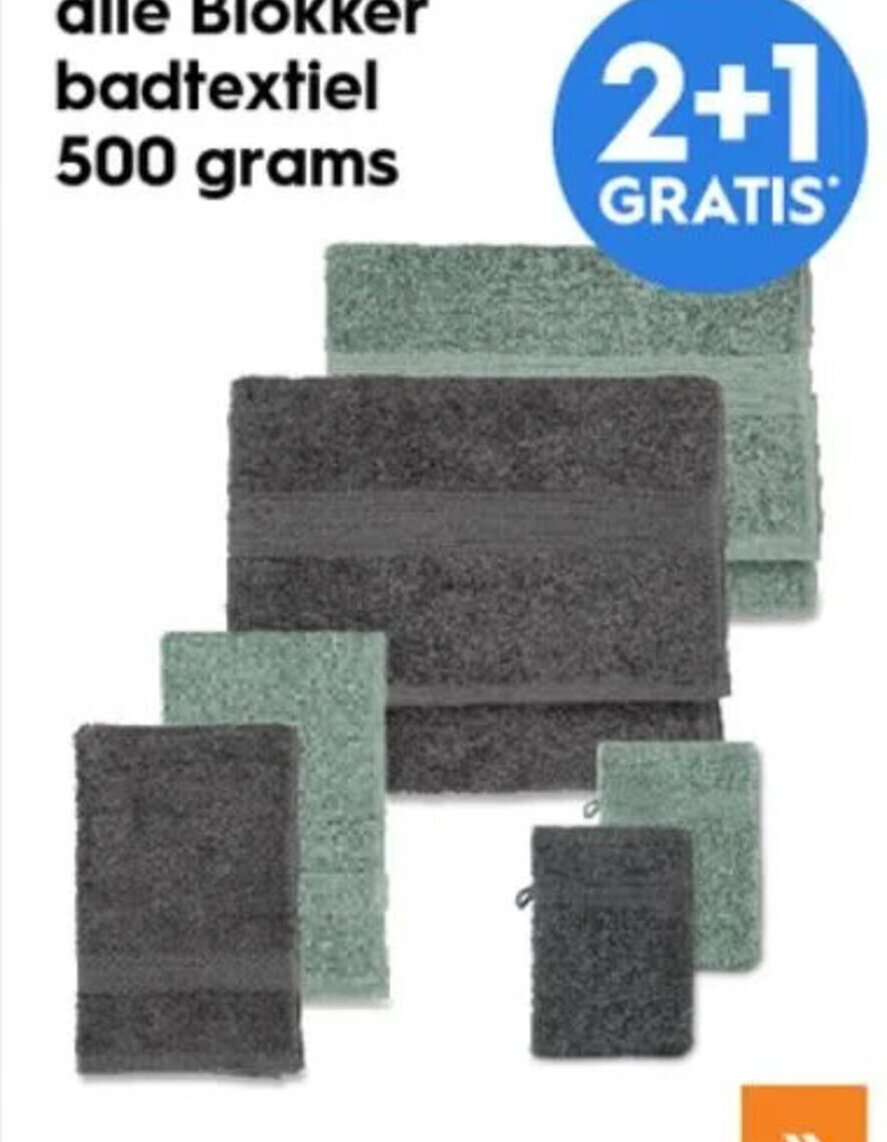 Blokker Alle blokker badtextiel 500 grams aanbieding