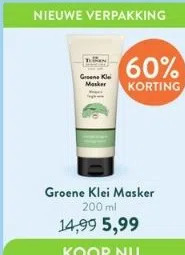 Holland & Barrett Groene klei masker aanbieding