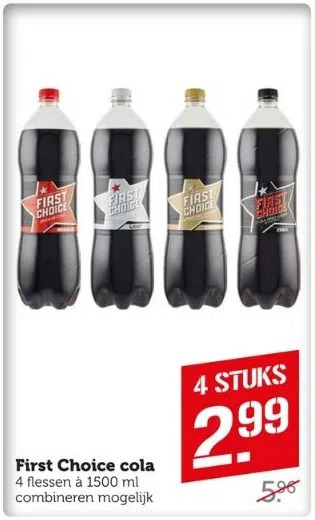 Coop First choice cola aanbieding
