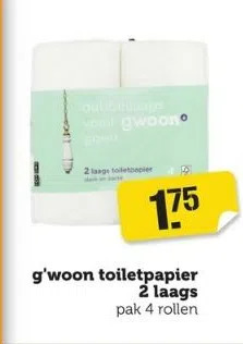 Coop G'woon toiletpapier aanbieding