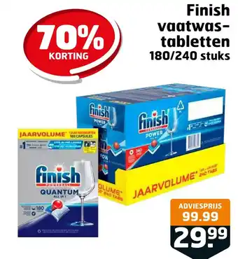 Trekpleister Finish vaatwastabletten 180/240 stuks aanbieding