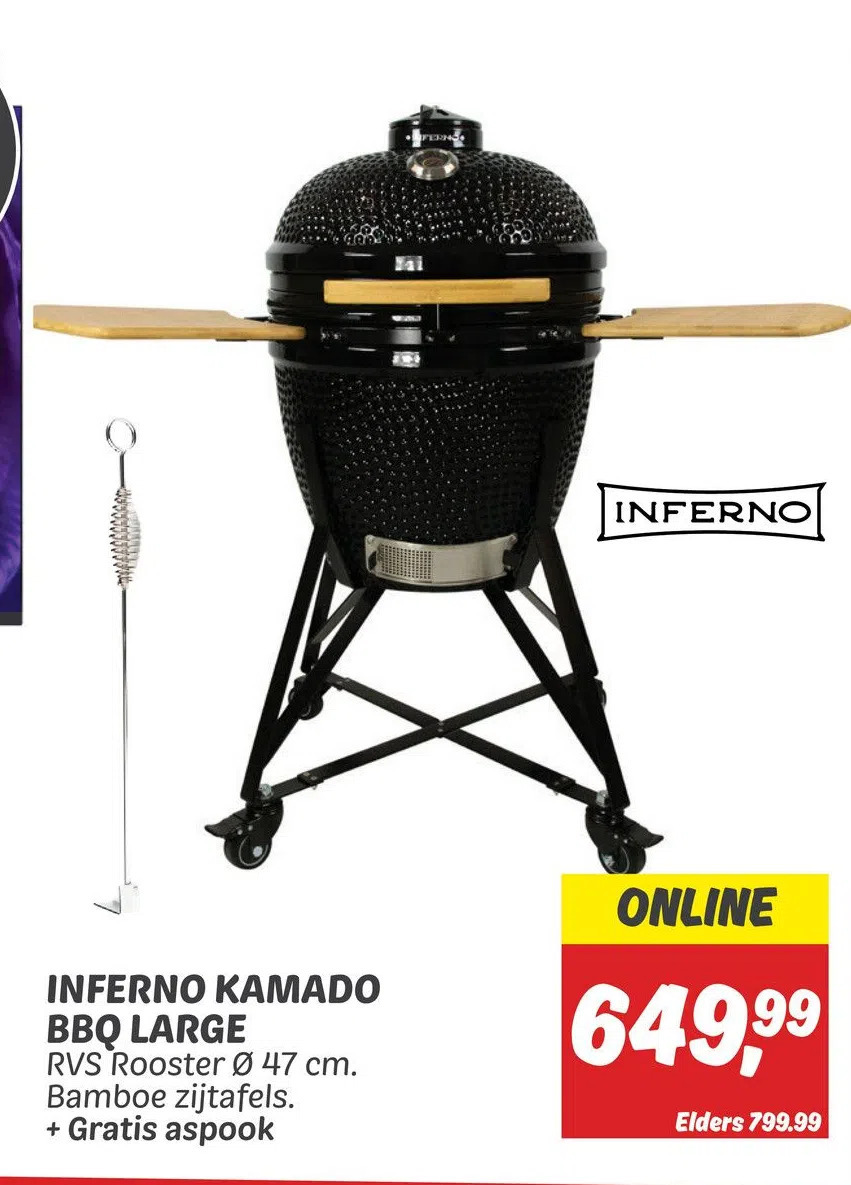 Dekamarkt Inferno kamado bbq large aanbieding