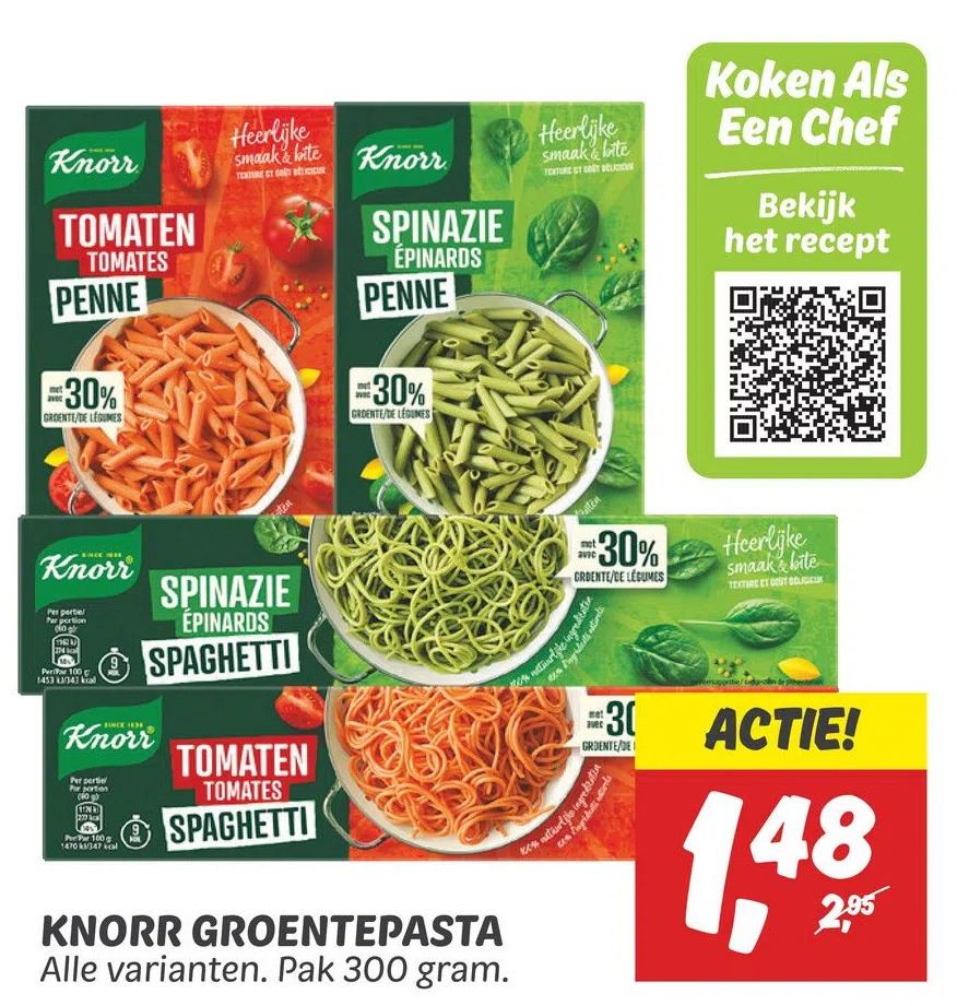 Dekamarkt Knorr groentepasta aanbieding