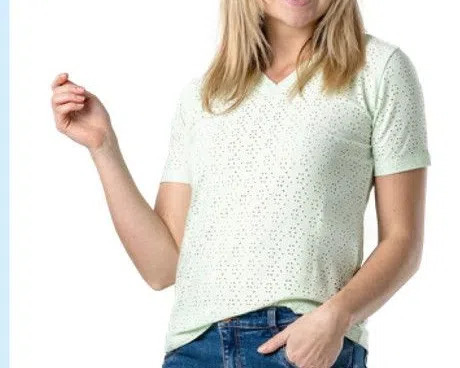 Dekamarkt Dames ajour t-shirt aanbieding