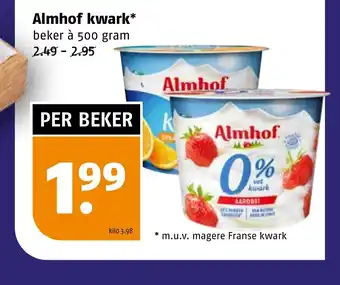 Poiesz Almhof kwark* beker à 500 gram aanbieding