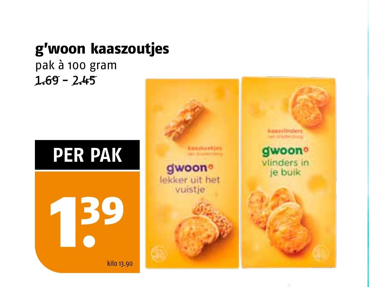 Poiesz g'woon kaaszoutjes aanbieding