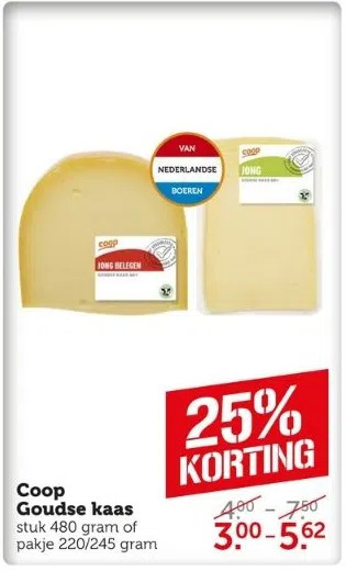 Coop Coop goudse kaas aanbieding