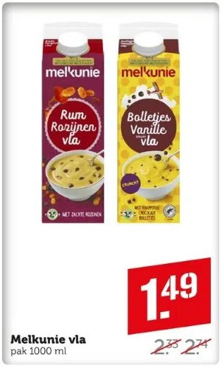 Coop Melkunie vla aanbieding