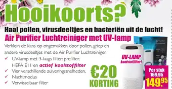 Gezond & Wel Air Purifier Luchtreiniger met UV-lamp aanbieding