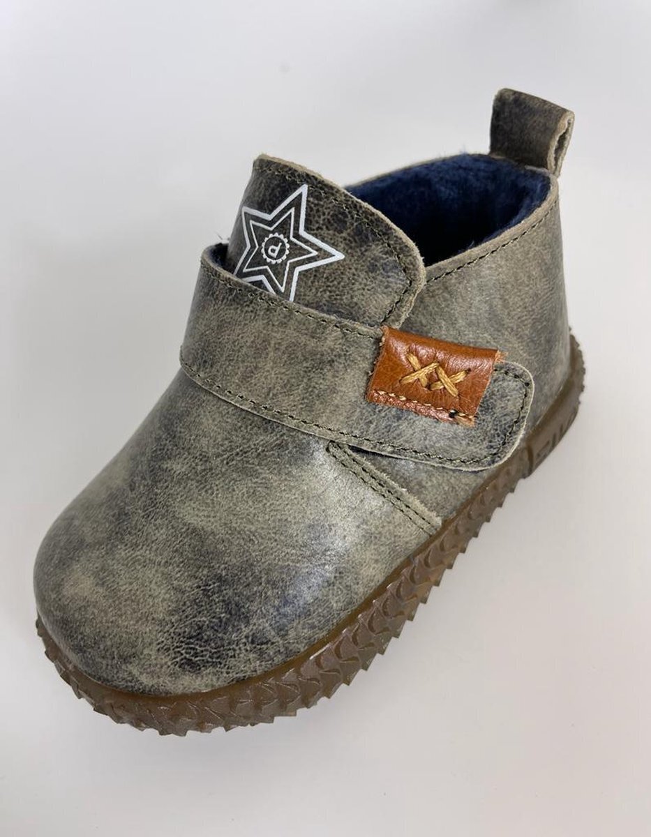 Bol.com Kinderschoenen - met klittenband - gevoerd - effen - kinderschoenen jongens -  grijs - maat 18 aanbieding