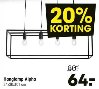 Kwantum Hanglamp Alpha aanbieding