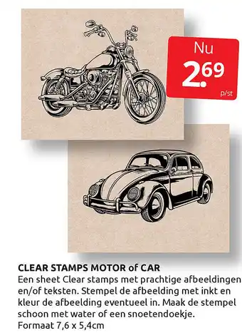 Boekenvoordeel CLEAR STAMPS MOTOR of CAR aanbieding