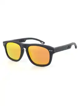 Bol.com Wave hawaii zonnebril alleys vierkant uv400 bamboe zwart aanbieding