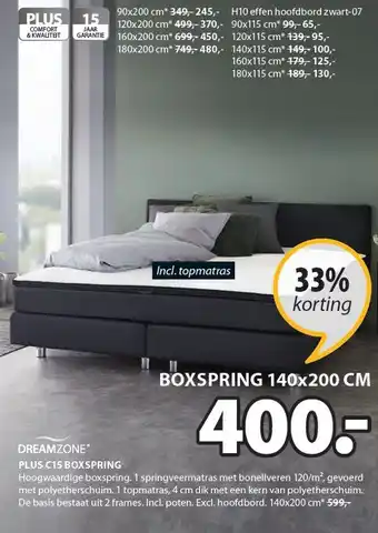 Jysk BOXSPRING 140x200 CM aanbieding