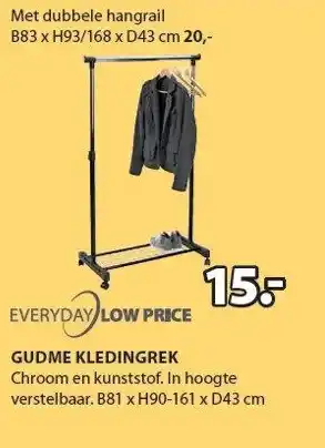 Jysk GUDME KLEDINGREK heegt aanbieding