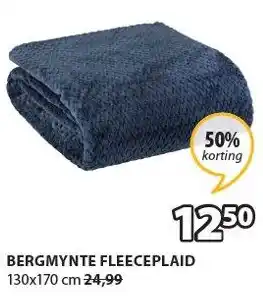 Jysk BERGMYNTE FLEECEPLAID aanbieding