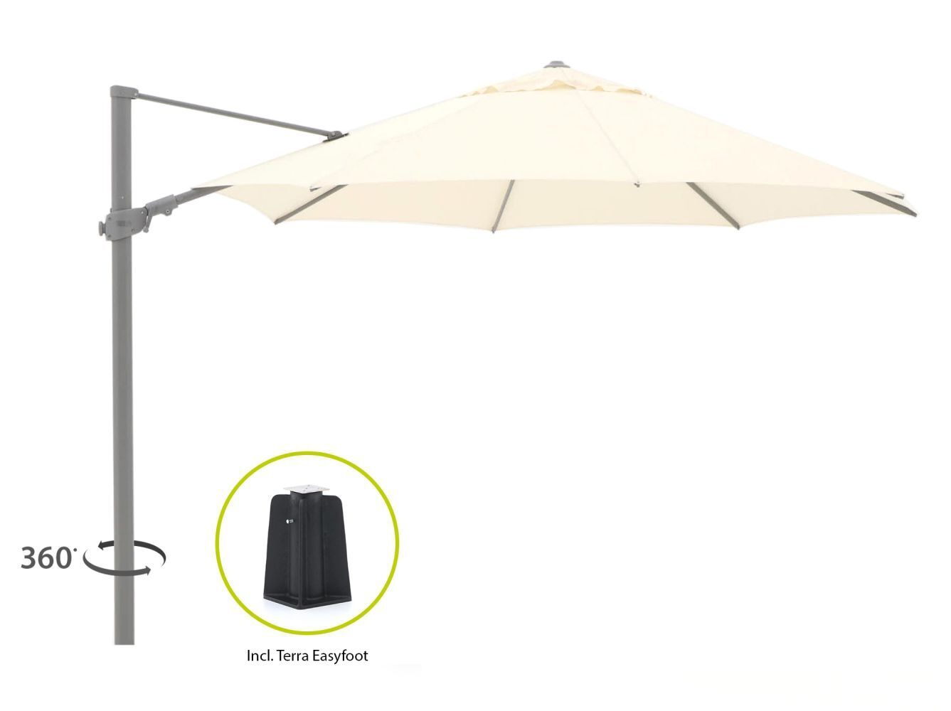 Kees Smit Shadowline austin zweefparasol ø 350cm - laagste prijsgarantie! aanbieding