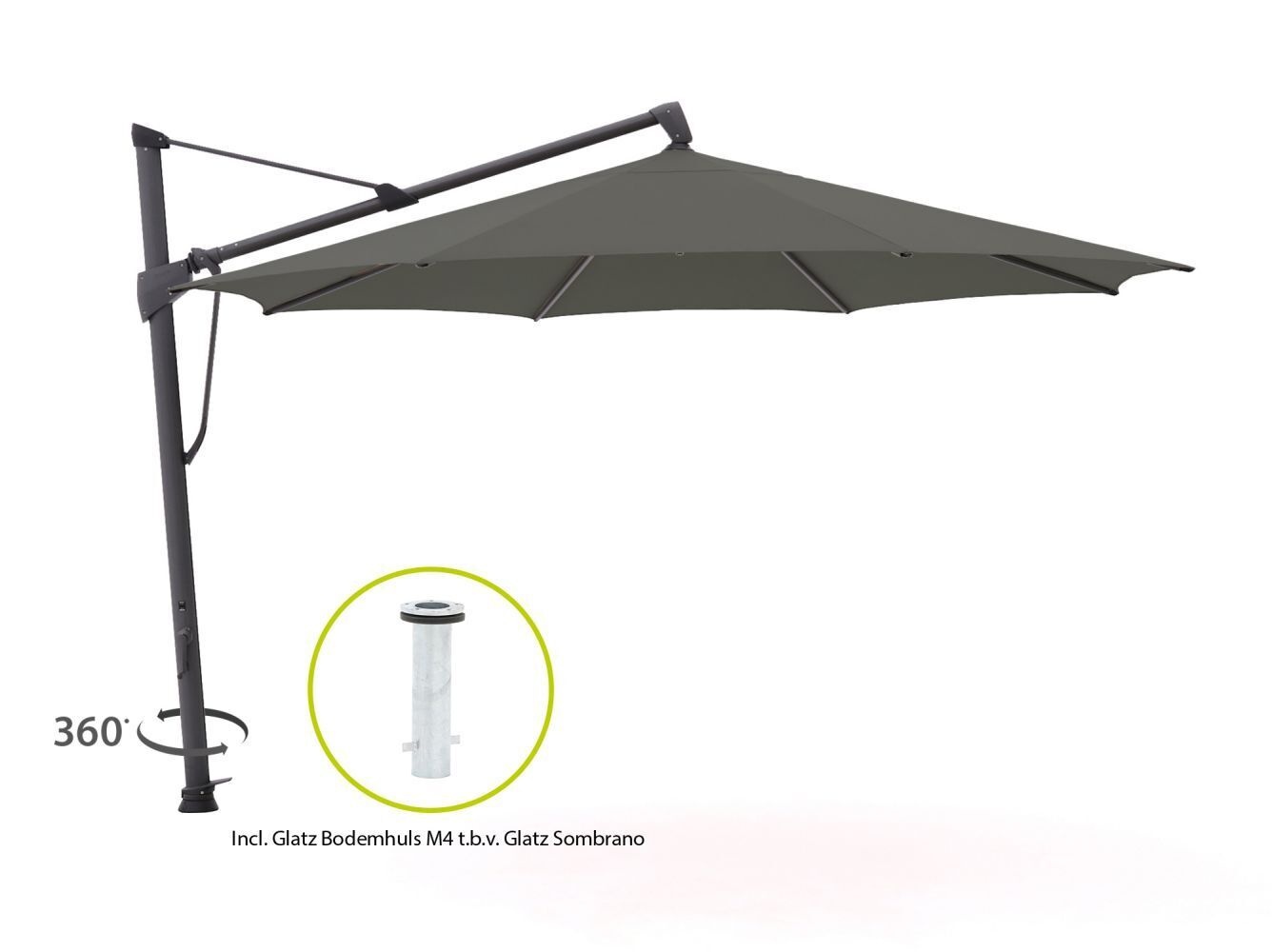 Kees Smit Glatz sombrano s+ easy zweefparasol ø 400cm - laagste prijsgarantie! aanbieding