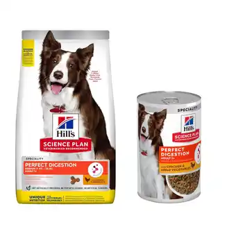 Zooplus Hill's science plan droogvoer + 6 x 370 g natvoer gratis! - 14 kg hondenvoer  + (6 x 363 g) met kip aanbieding