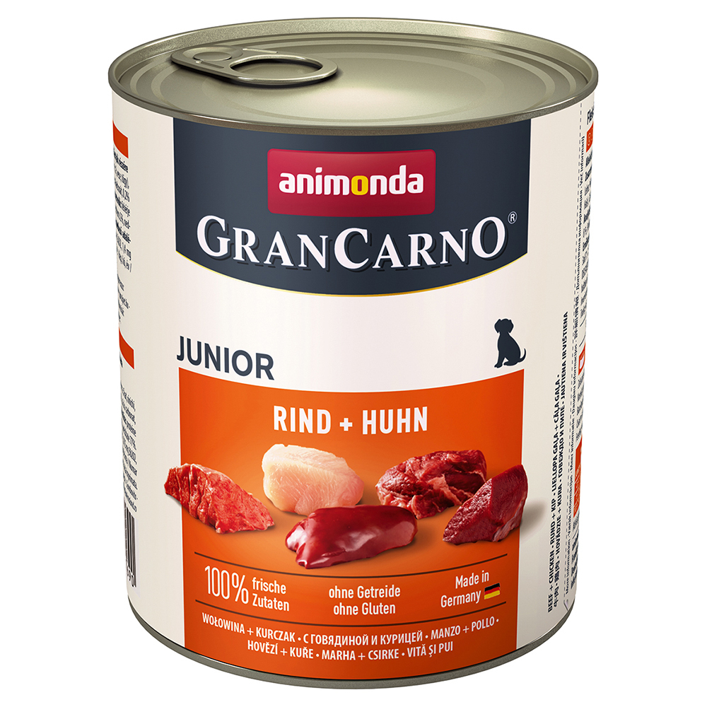 Zooplus 6x800g original junior rund & kip animonda grancarno hondenvoer aanbieding