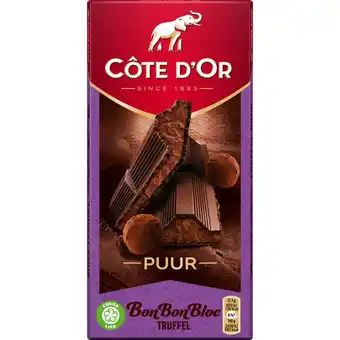 Jumbo Côte d'or bonbonbloc chocoladereep truffel puur 190g aanbieding