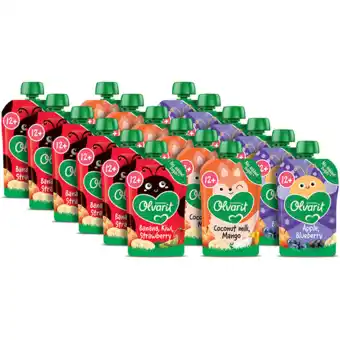 Jumbo Olvarit variatiemenu 3 smaken knijpfruit 12+ maanden 18 x 100g aanbieding