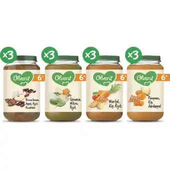 Jumbo Olvarit variatiemenu maaltijd 6 mnd 6+ maanden 200g aanbieding