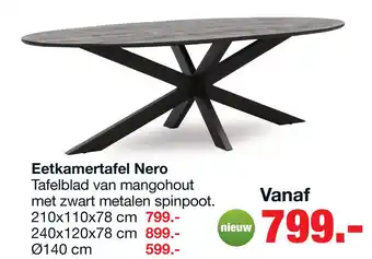 Budget Home Store Eetkamertafel Nero aanbieding