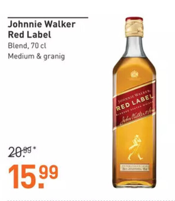 Gall & Gall Johnnie Walker Red Label Blend, 70 cl aanbieding