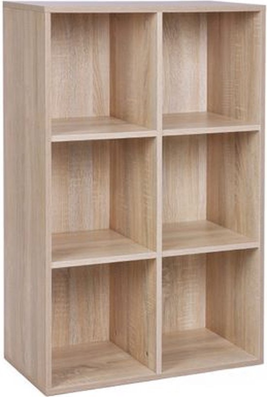 Bol.com In.homexl rae boekenkast 6 vakken houtlook aanbieding
