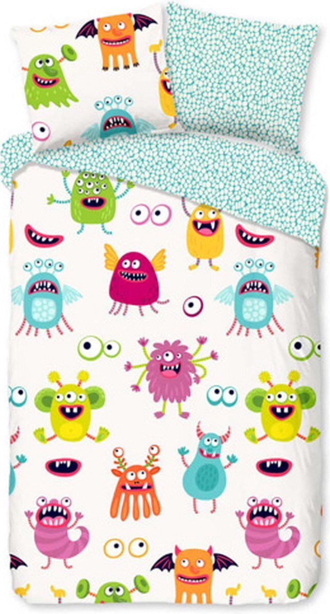 Bol.com Good morning dekbedovertrek booh - 140x200/220 - monstertjes aanbieding